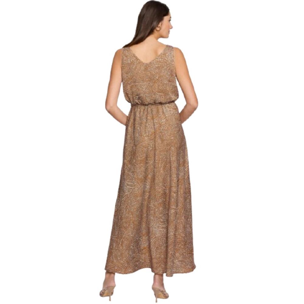 NIC+ZOE Womens Swirling Sands Bianca Dress Large Neutral Tan White Tank NWT - Picture 3 of 13